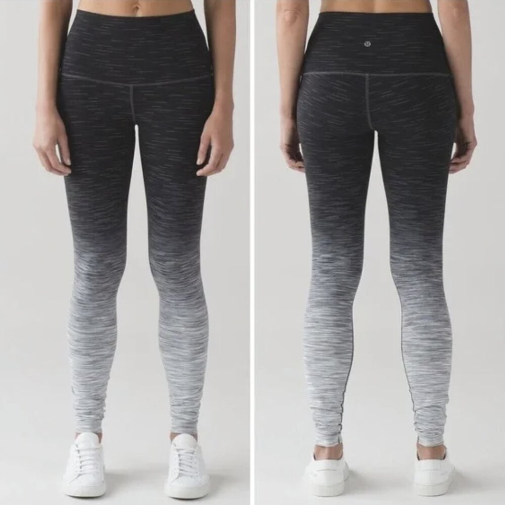 Lululemon Wunder Under Hi-Rise Tight Ombre Melange 32" Space Dye Black Deep Coal